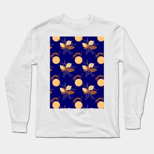 A cat flying over the moon and garden Long Sleeve T-Shirt